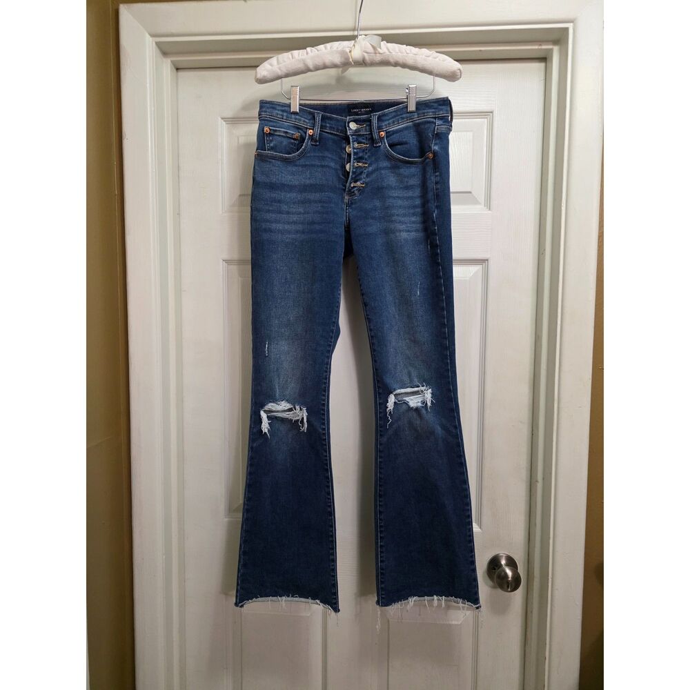 Lucky Brand Sweet Mid Rise Boot Jeans Women’s 6/28 R Distressed